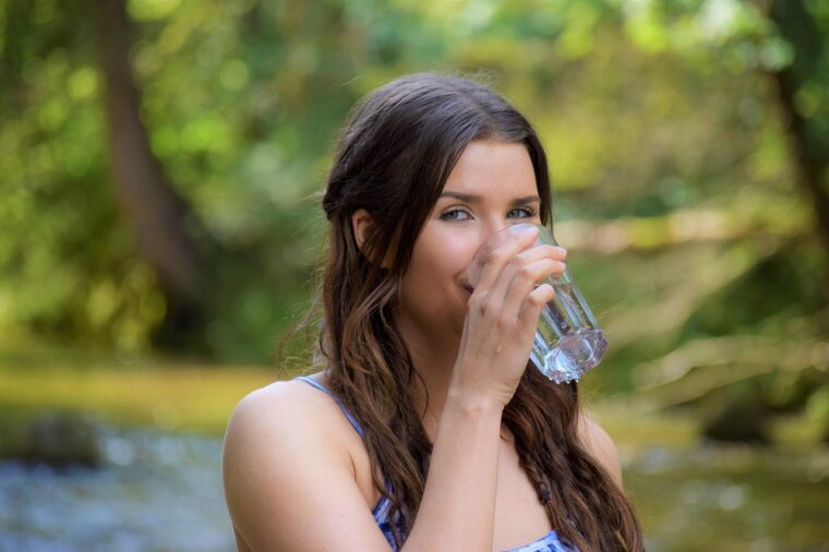 woman, hydrotherapy, drink, water, glass, nature, trees, outdoors, kneipp, health, water applications-8058201.jpg